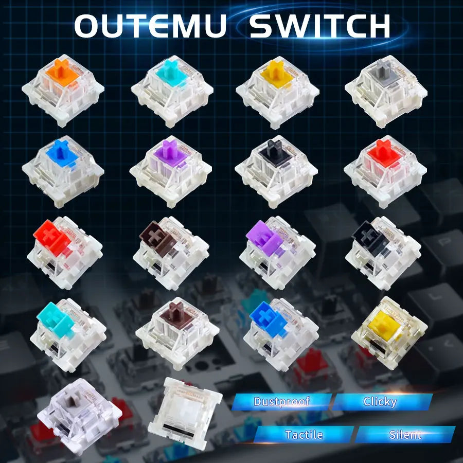 Switch for Keyboard 3Pin Dustproof Linear Tactile Clicky Silent Switches for MX Mechanical Keyboards Gaming Switch DIY