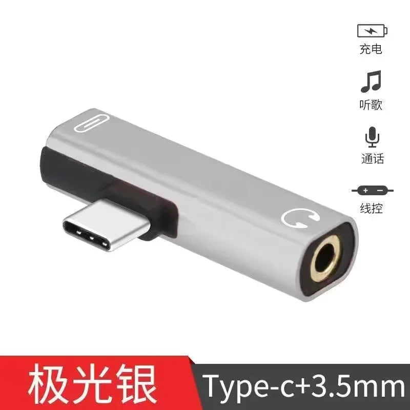 2 in 1 USB C Splitter Type C Male to Dual Type C Female Headphone Charger Adapter Splitter Converter