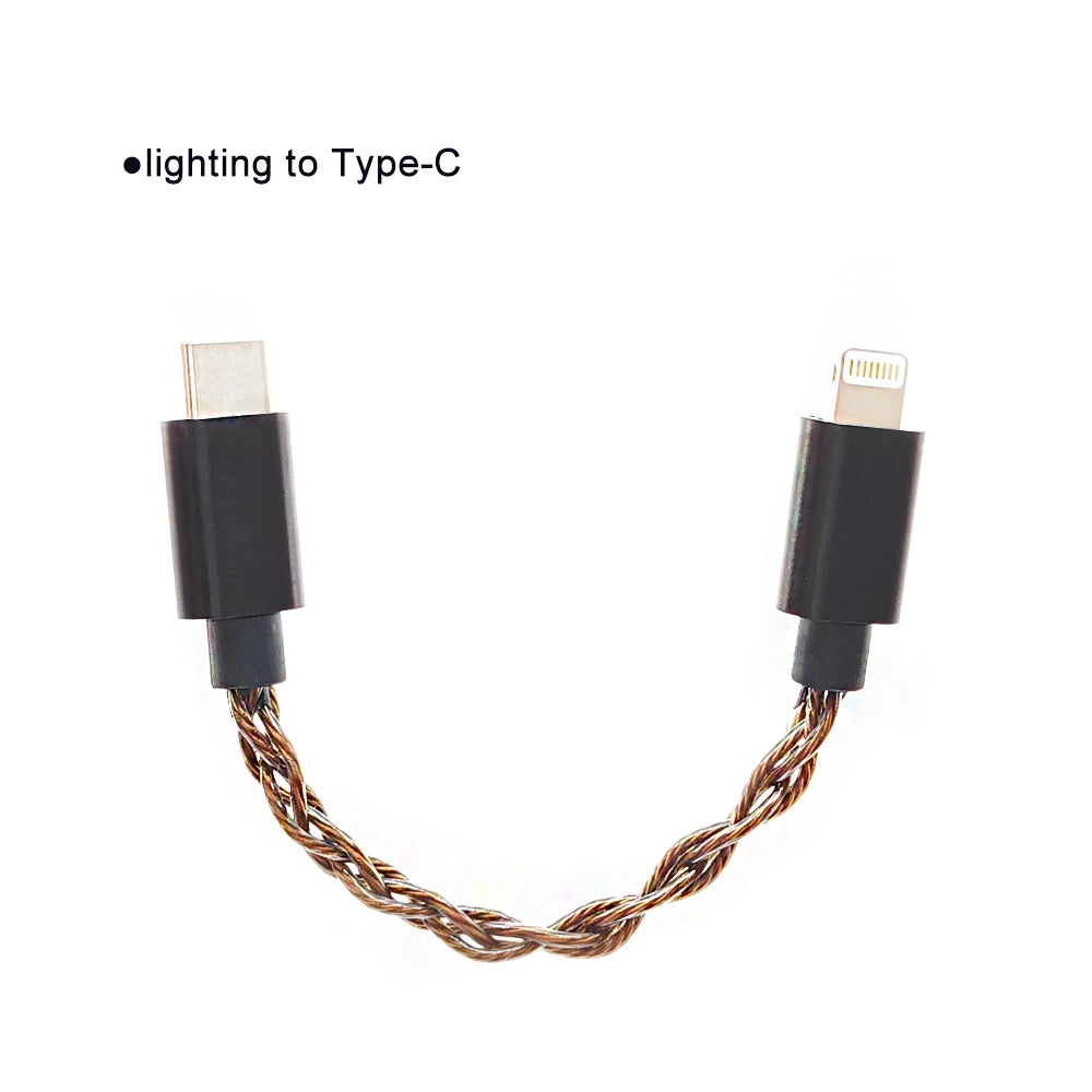 13Cm USB DAC Type C to Type C Hifi Adapter Earphone Amplifie Digital Decoder Audio Cable Converter Android OTG Adapter Cable