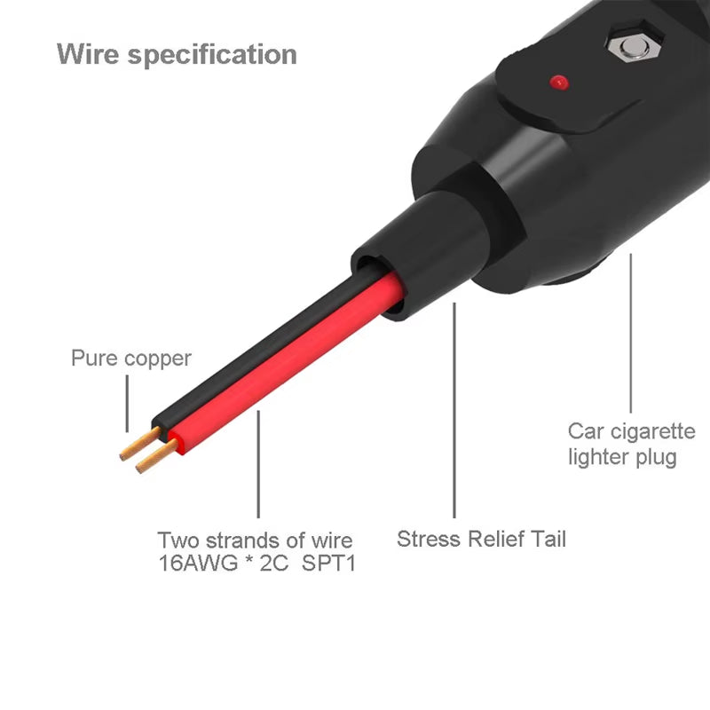 12V 10A Car Cigarette Lighter Socket Extension Cord Cable 2M/5M Male Plug to Female Socket Extension Cable Car Interior