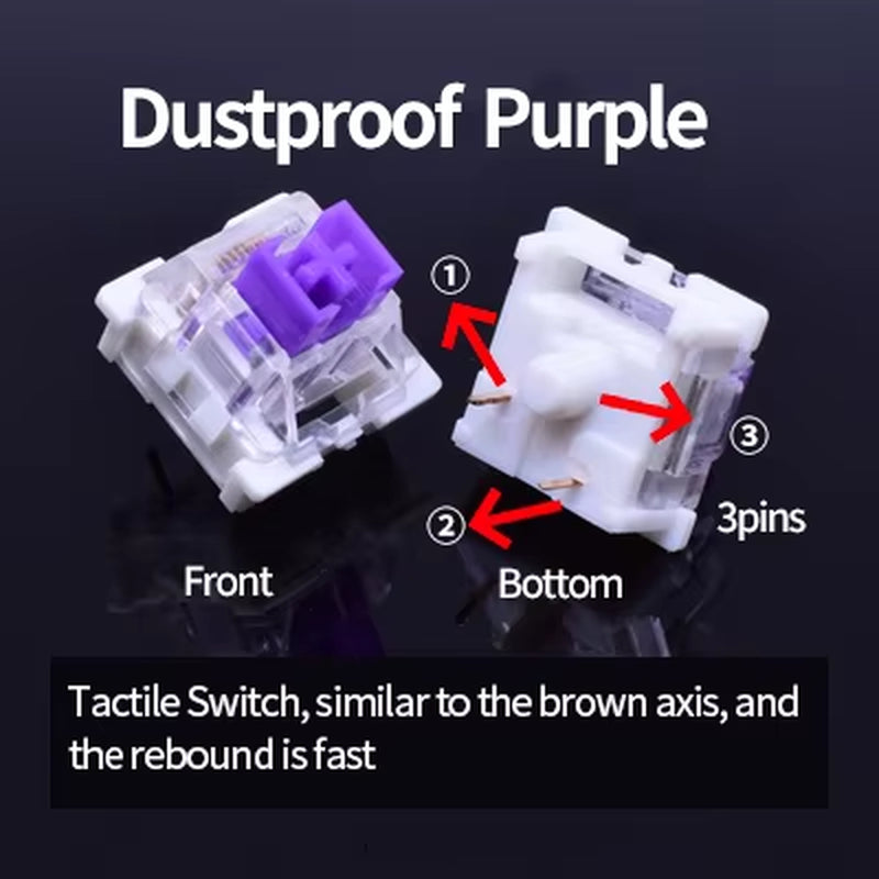 Switch for Keyboard 3Pin Dustproof Linear Tactile Clicky Silent Switches for MX Mechanical Keyboards Gaming Switch DIY