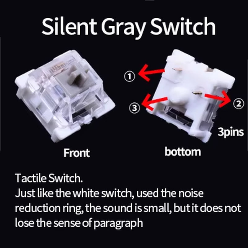 Switch for Keyboard 3Pin Dustproof Linear Tactile Clicky Silent Switches for MX Mechanical Keyboards Gaming Switch DIY