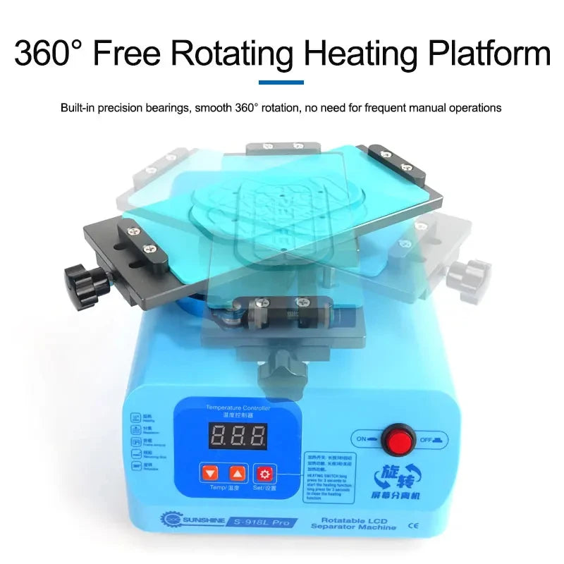 S-918L Pro plus 360° Rotating Heated Screen Separator Clamp for Mobile Phone Repair Screen Fixed Heated Separator Tool