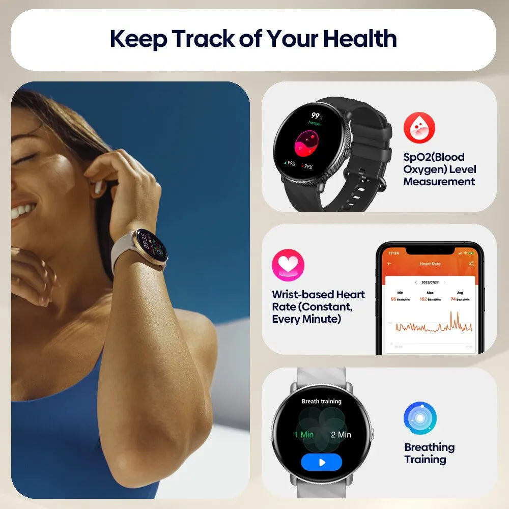 GTR 3 Pro Voice Calling Smart Watch 1.43" AMOLED Display 316L Stainless Steel Frame Fitness Tracking Smartwatch