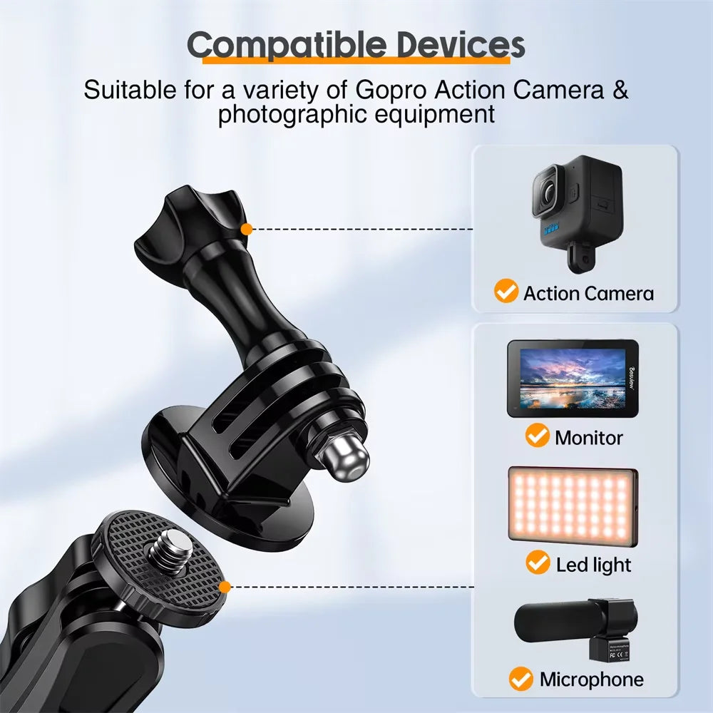 Super Clamp Camera Clamp Mount Monitor 360° Ballhead Magic Arm Adapter With1/4"-20 3/8" for Canon Nikon DSLR Camera/Gopro/Lights