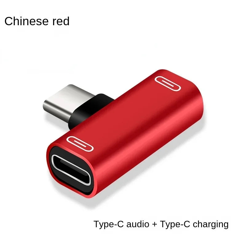 2 in 1 USB C Splitter Type C Male to Dual Type C Female Headphone Charger Adapter Splitter Converter