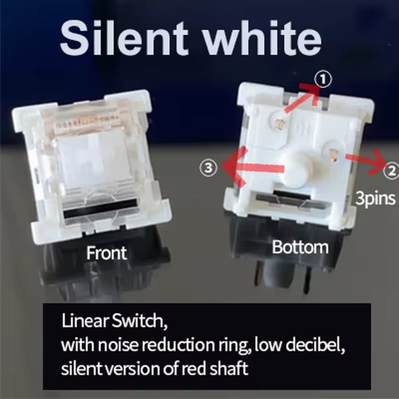 Switch for Keyboard 3Pin Dustproof Linear Tactile Clicky Silent Switches for MX Mechanical Keyboards Gaming Switch DIY