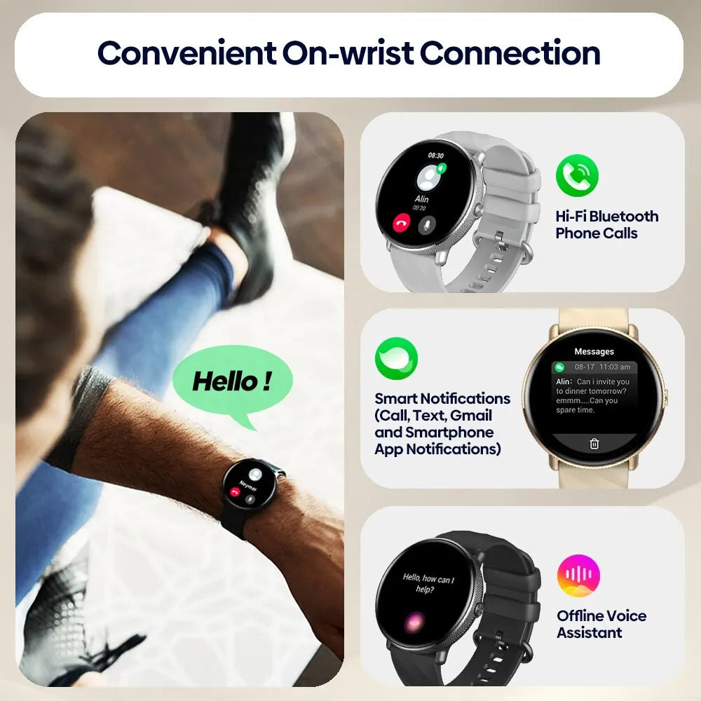 GTR 3 Pro Voice Calling Smart Watch 1.43" AMOLED Display 316L Stainless Steel Frame Fitness Tracking Smartwatch