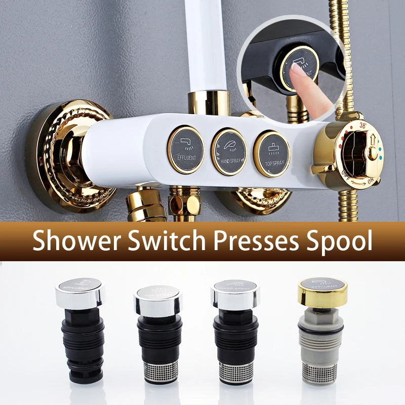 Button Spool for Rain Shower Faucet Touch Switch Leaking Bounce Button Press Valve Faucet Replace Part Accessories