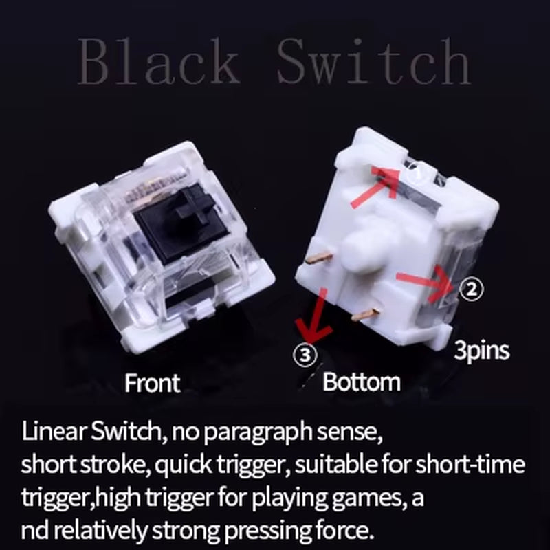 Switch for Keyboard 3Pin Dustproof Linear Tactile Clicky Silent Switches for MX Mechanical Keyboards Gaming Switch DIY