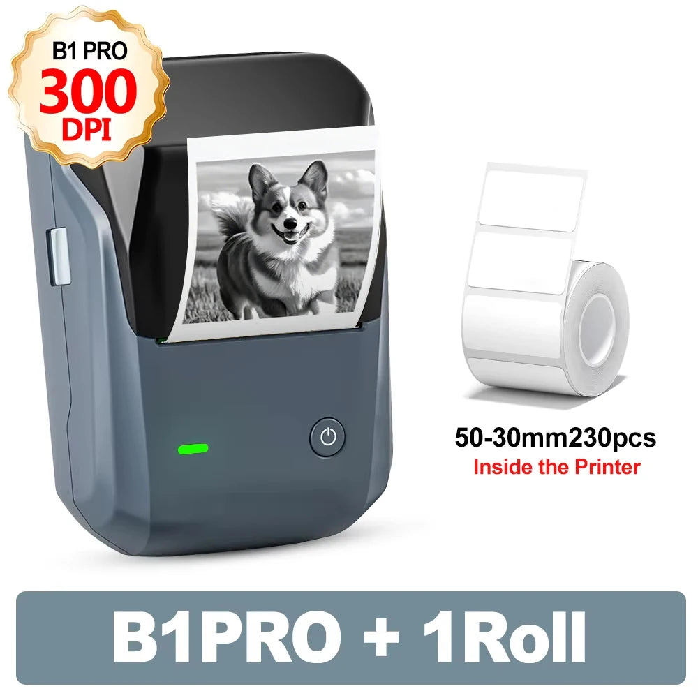 B1 Mini Portable Thermal Printer Self-Adhesive Sticker Label Maker Pocket Printer Labeling Machine Bluetooth  B1