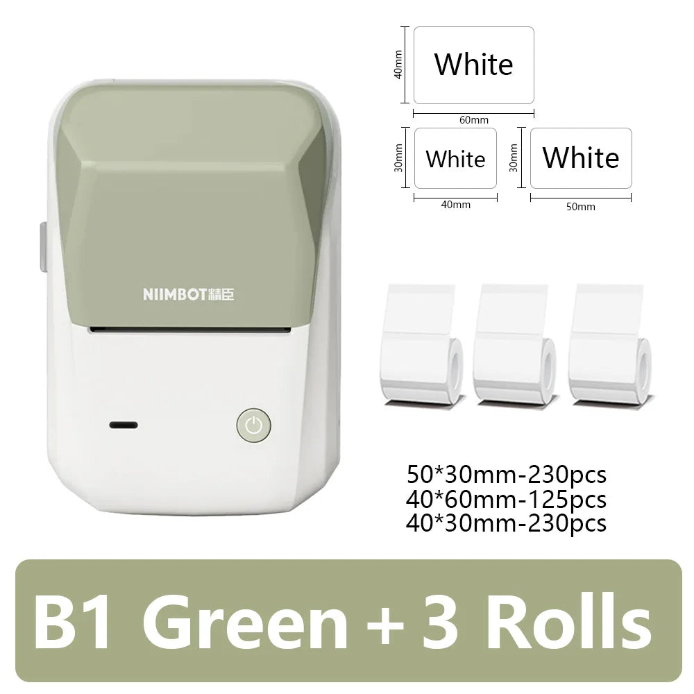 B1 Mini Portable Thermal Printer Self-Adhesive Sticker Label Maker Pocket Printer Labeling Machine Bluetooth  B1