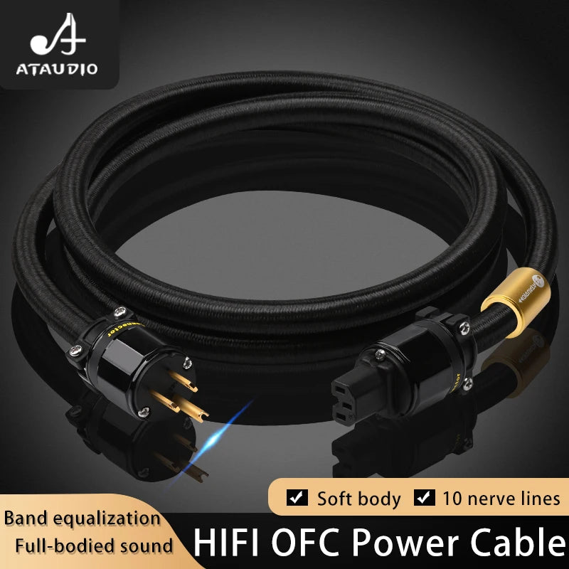 HIFI Power Cord 2/3 Core AU/US/EU Hifi Pure Copper OFC Tube Amplifier Dedicated Connection Power Cord