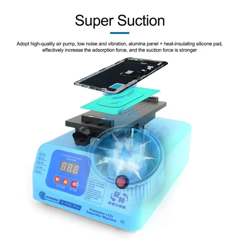S-918L Pro plus 360° Rotating Heated Screen Separator Clamp for Mobile Phone Repair Screen Fixed Heated Separator Tool