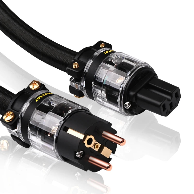 HIFI Power Cord 2/3 Core AU/US/EU Hifi Pure Copper OFC Tube Amplifier Dedicated Connection Power Cord