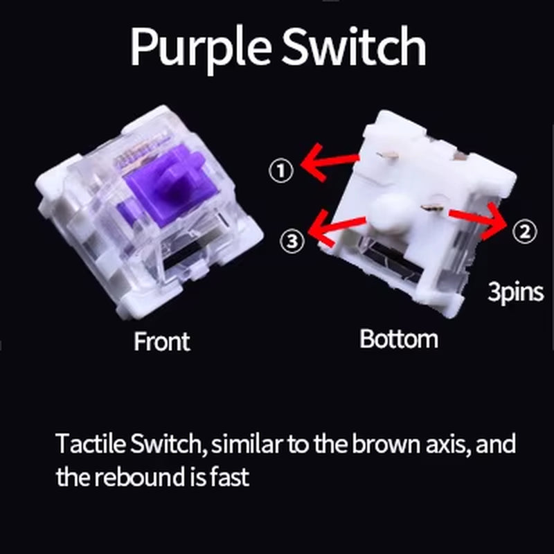 Switch for Keyboard 3Pin Dustproof Linear Tactile Clicky Silent Switches for MX Mechanical Keyboards Gaming Switch DIY