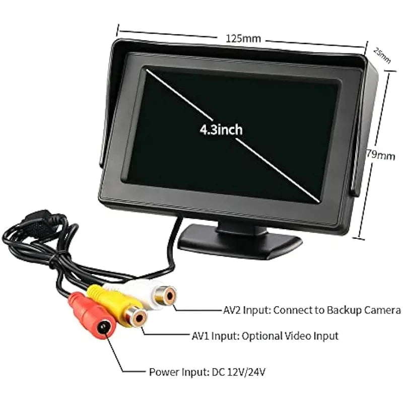 4.3Inch Car Display Easy to Install High-Definition Reversing Image Universal Car Monitor