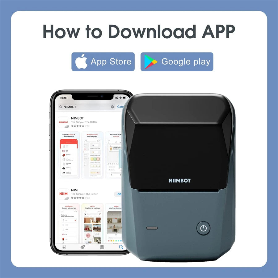 B1 Mini Portable Thermal Printer Self-Adhesive Sticker Label Maker Pocket Printer Labeling Machine Bluetooth  B1
