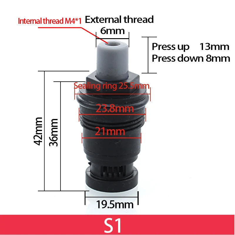 Button Spool for Rain Shower Faucet Touch Switch Leaking Bounce Button Press Valve Faucet Replace Part Accessories