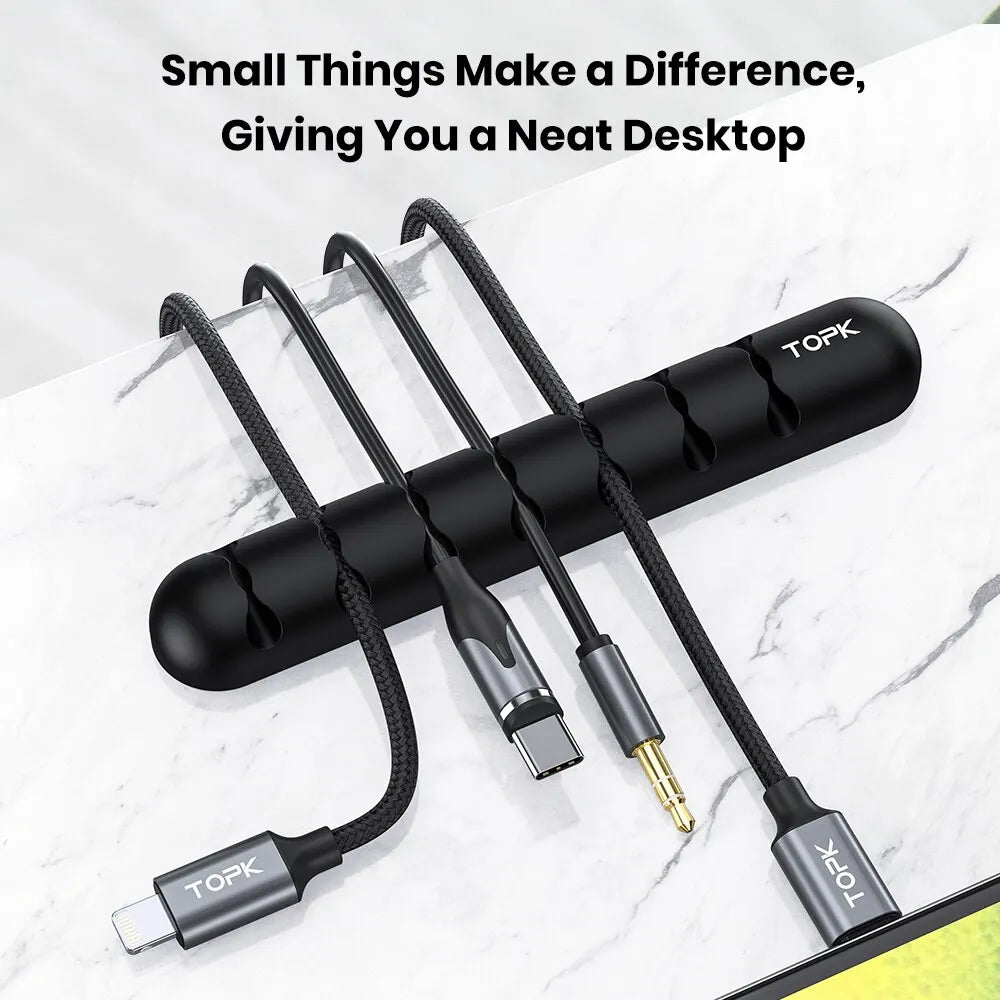 Cable Organizer Management Wire Holder Flexible USB Cable Winder Tidy Silicone Clips for Mouse Keyboard Earphone Protector
