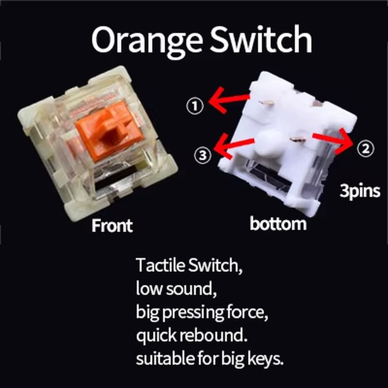 Switch for Keyboard 3Pin Dustproof Linear Tactile Clicky Silent Switches for MX Mechanical Keyboards Gaming Switch DIY