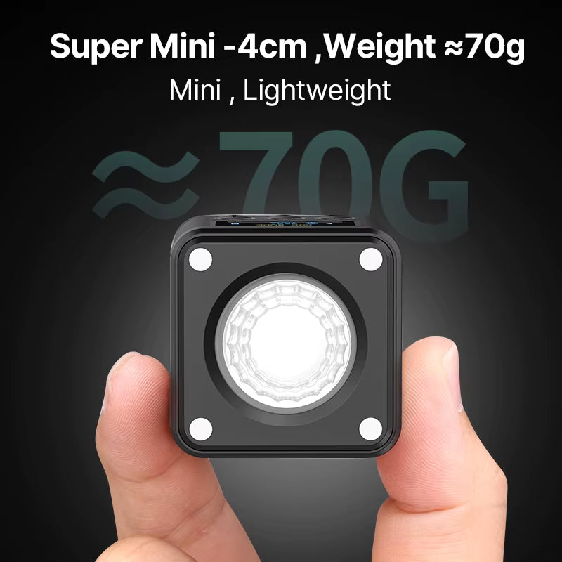 L2 RGB Mini COB Video Light 360° Full Color Magnetic Light with Diffuser for DSLR Camera Lightning Photography Vlog Live