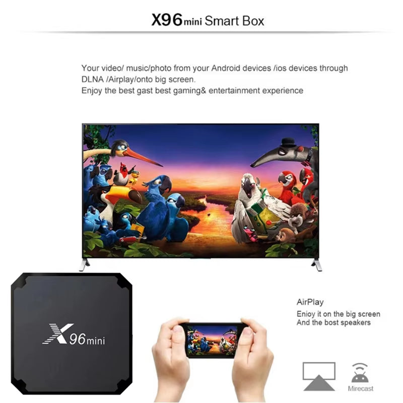 X96 Mini Android OS Smart TV Box H313 S Quad Core 2GB 16GB Wifi 4G HD 4K 3D H.265 Media Player Iptv TV Box