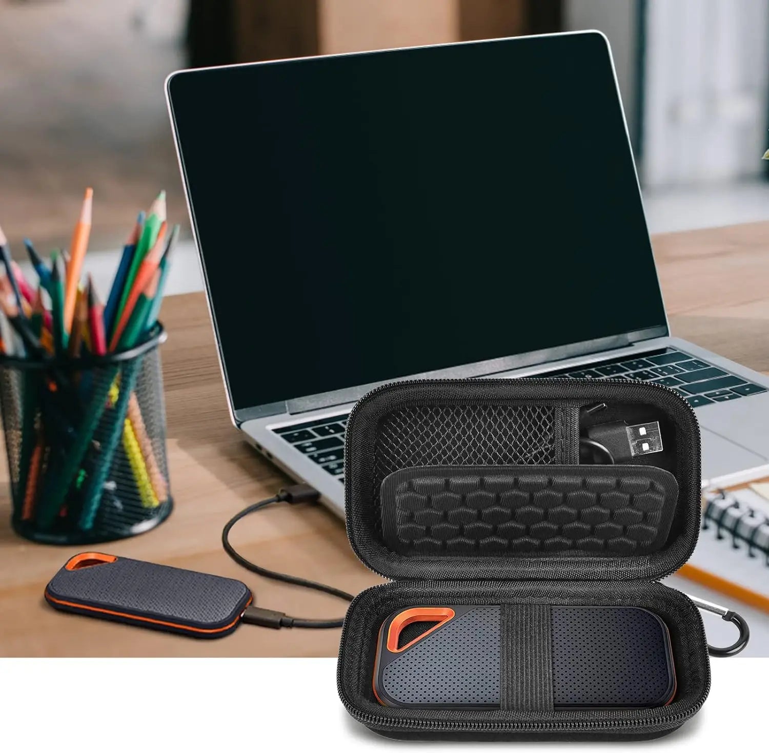 Hard Case Compatible with Sandisk Extreme Pro/For Sandisk 500GB 1TB 2TB 4TB Portable External Ssd，Travel Holder for Crucial X8
