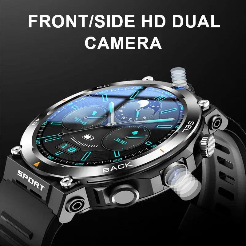 Google Play 1.39-Inch 4G Network SIM Card Smart Watch Dual Camera GPS WIFI NFC Rugged 64G-ROM IP67 Android Men Women Smartwatch