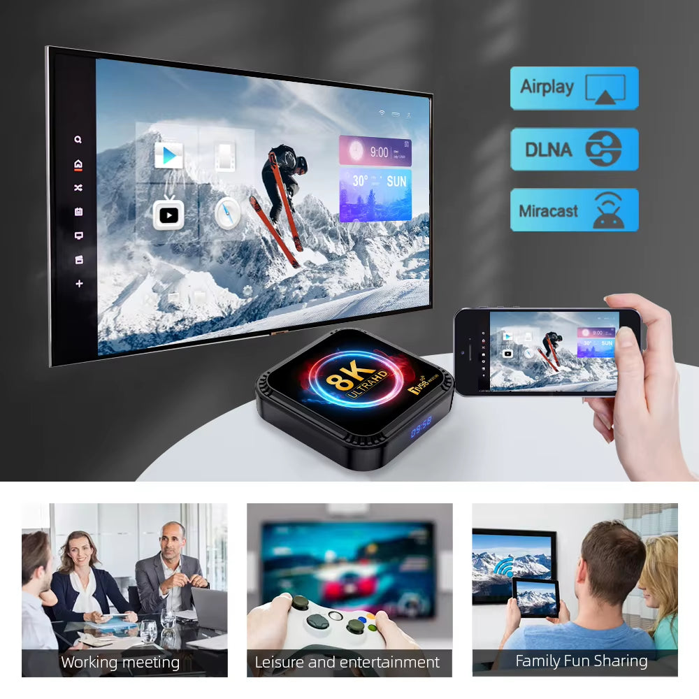 TV98 RK3528 TV Box Ultra HD 8K Smart TV Box Android 13 4GB 32GB 64GB Dual Wifi BT5.0 4G 5G Voice Remote Media Player Set Top Box