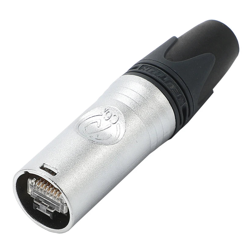 CAT6A Ethernet Cable Plug NE8MX6 Ethercon Male Cable Connector Self-Termination Silver Plating Pins Zinc Diecast Shell