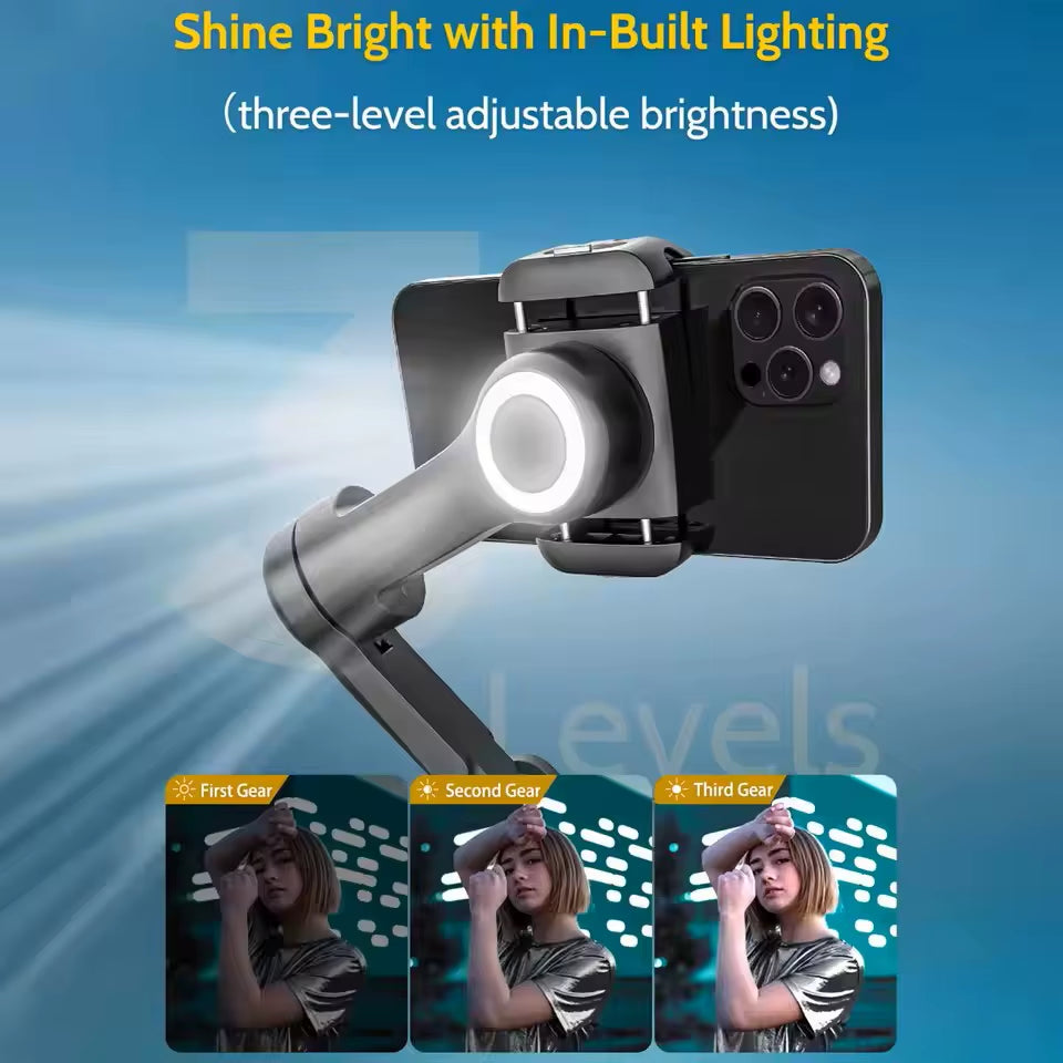 Gimbal Stabilizer 3-Axis Smart X Pro Professional for Smartphone Wireless Charging OLED Display LED Light Focus Wheel