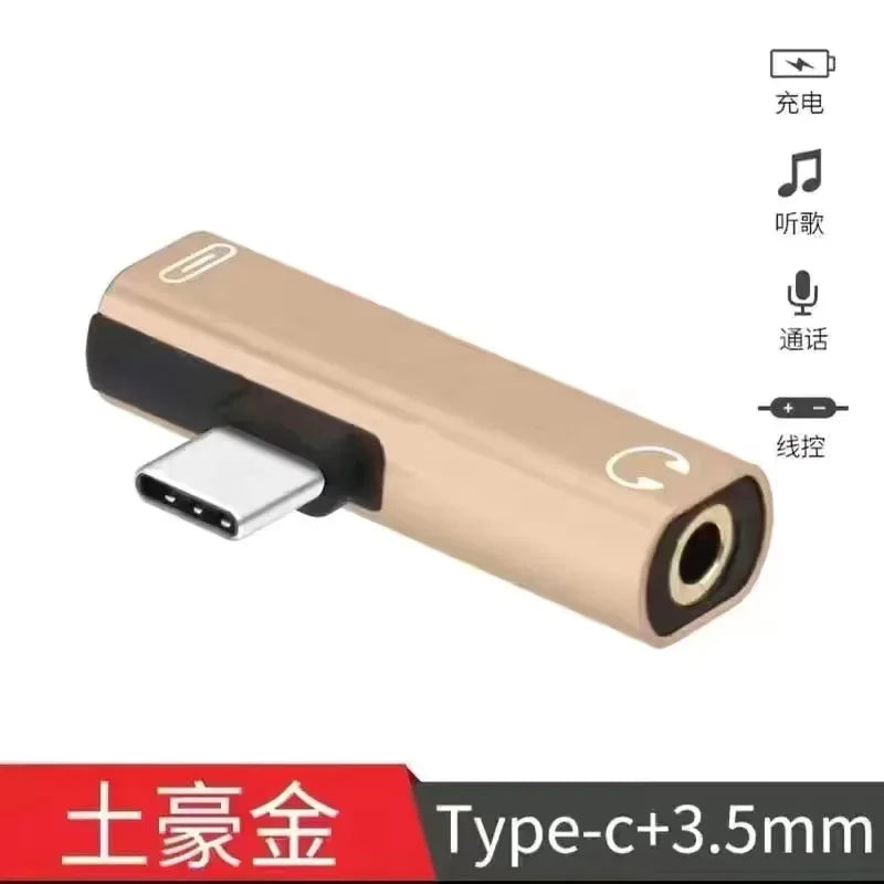 2 in 1 USB C Splitter Type C Male to Dual Type C Female Headphone Charger Adapter Splitter Converter