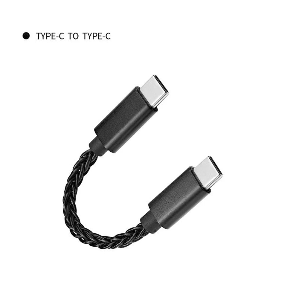 13Cm USB DAC Type C to Type C Hifi Adapter Earphone Amplifie Digital Decoder Audio Cable Converter Android OTG Adapter Cable