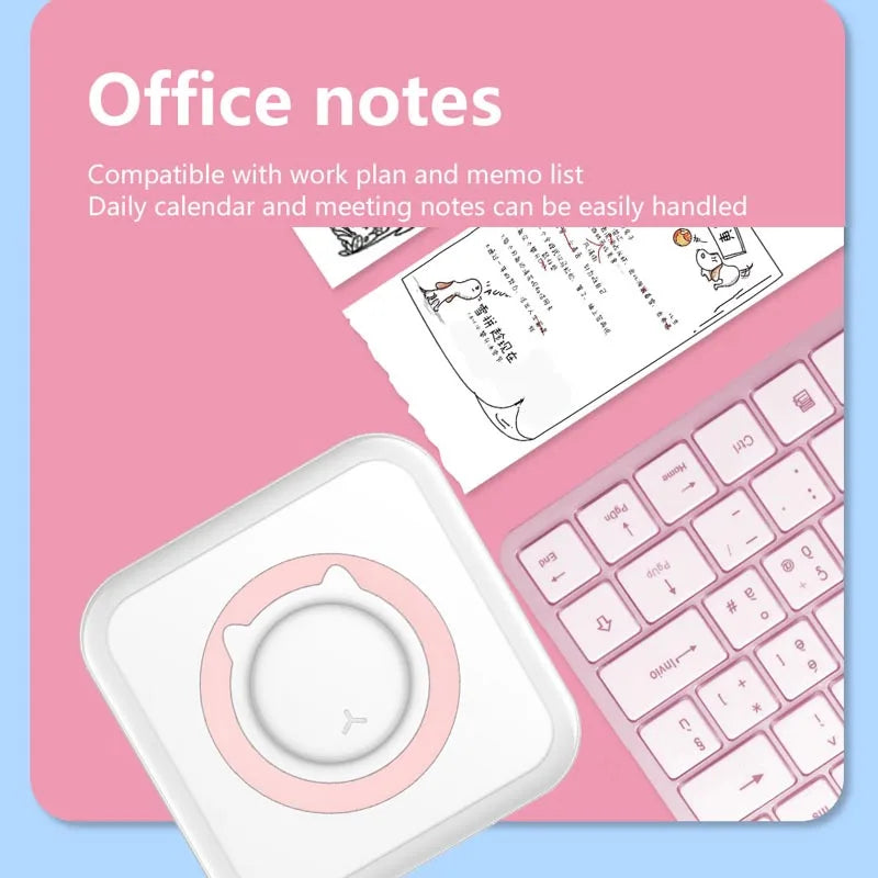 Pocket Thermal Printer Bluetooth 200Dpi Photo Label Memo List No Ink Printing Wireless Portable Mini Printer with PU Travel Case