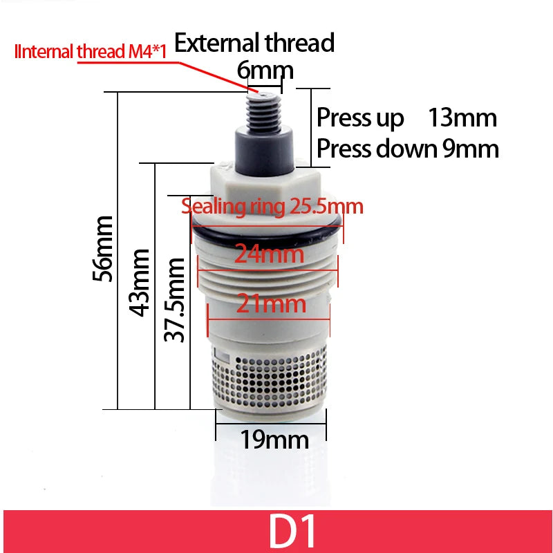 Button Spool for Rain Shower Faucet Touch Switch Leaking Bounce Button Press Valve Faucet Replace Part Accessories