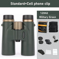 12X42 Binoculars Professional ED Lens Telescope Powerful Long Range BAK4 Prism for Hunting Outdoor Camping IPX7 Waterproof