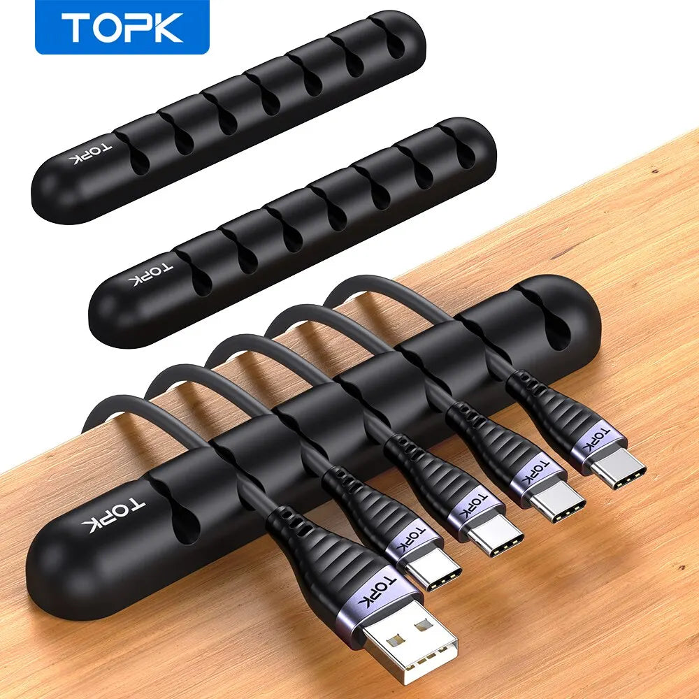 Cable Organizer Management Wire Holder Flexible USB Cable Winder Tidy Silicone Clips for Mouse Keyboard Earphone Protector