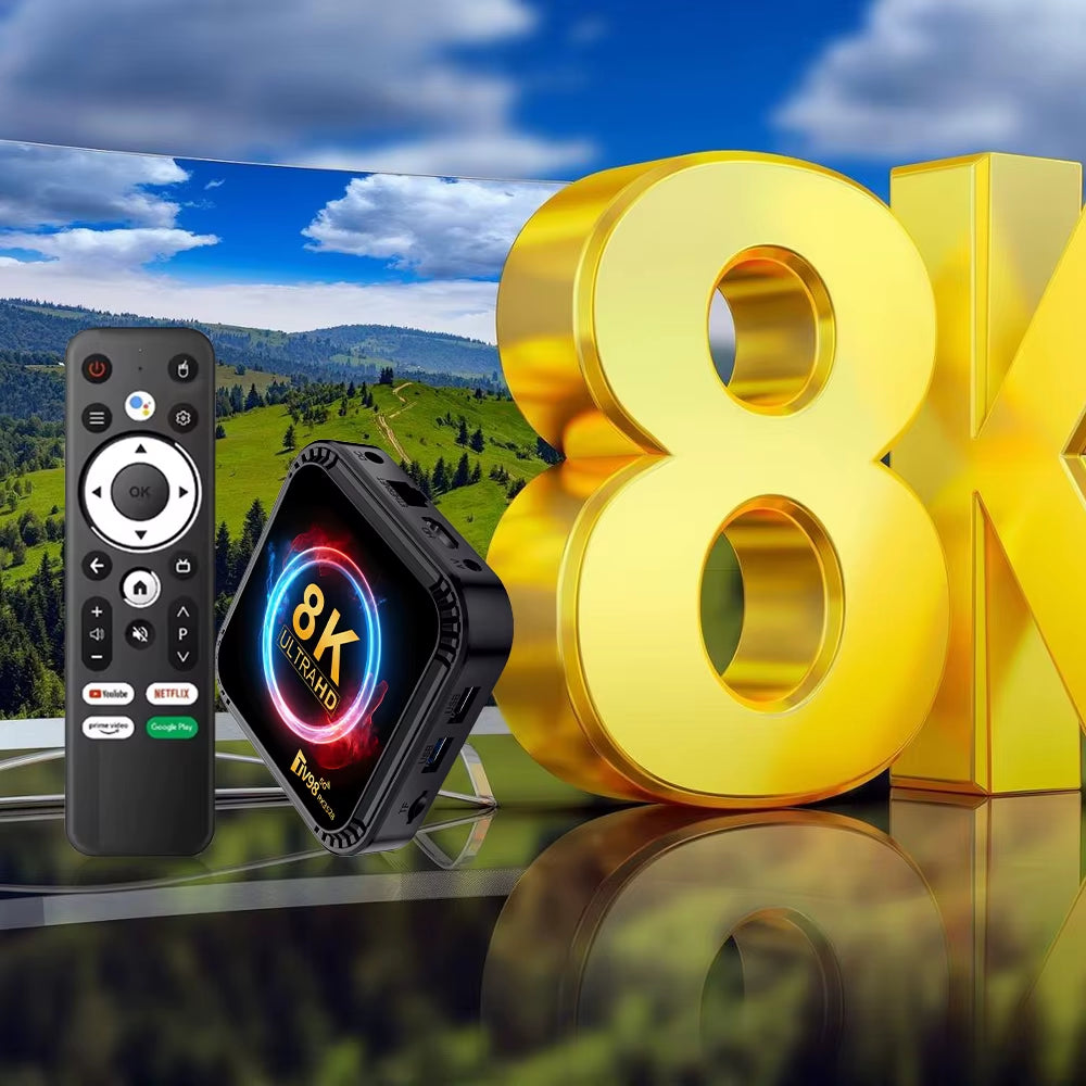 TV98 RK3528 TV Box Ultra HD 8K Smart TV Box Android 13 4GB 32GB 64GB Dual Wifi BT5.0 4G 5G Voice Remote Media Player Set Top Box