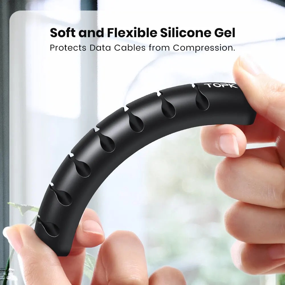 Cable Organizer Management Wire Holder Flexible USB Cable Winder Tidy Silicone Clips for Mouse Keyboard Earphone Protector