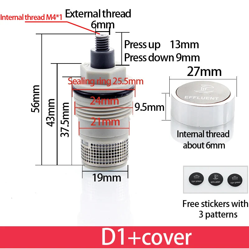 Button Spool for Rain Shower Faucet Touch Switch Leaking Bounce Button Press Valve Faucet Replace Part Accessories