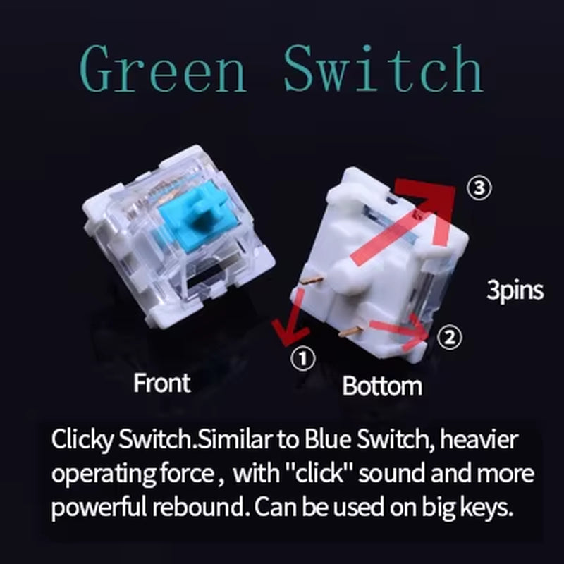Switch for Keyboard 3Pin Dustproof Linear Tactile Clicky Silent Switches for MX Mechanical Keyboards Gaming Switch DIY
