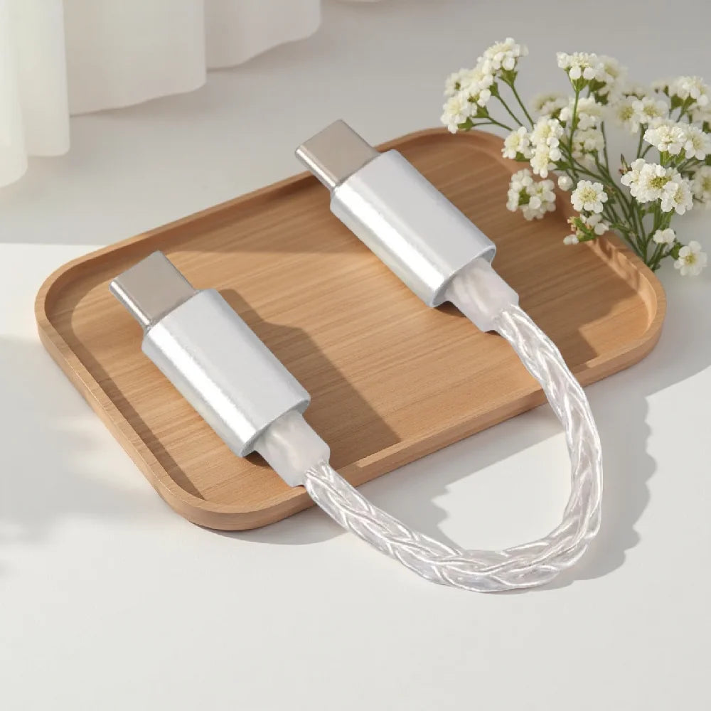 13Cm USB DAC Type C to Type C Hifi Adapter Earphone Amplifie Digital Decoder Audio Cable Converter Android OTG Adapter Cable