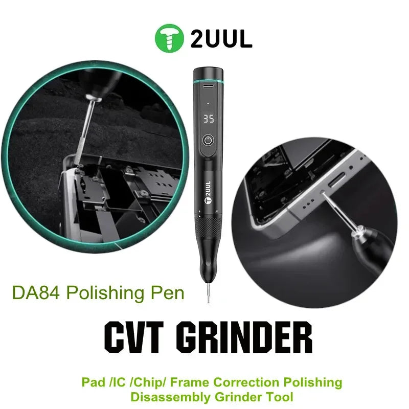 2UUL DA84 CVT Grinder IC Polishing Pen for Mobile Phone Repair Stepless Speed Control Pads IC Chip Frame Correction Grinder Tool