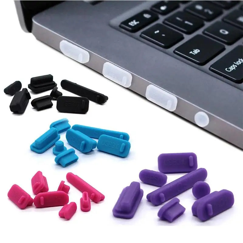 1Set/16Pcs Silicone Notebook anti Dust Plug Cover Stopper Type C Laptop Dustproof USB Port HDTV RJ45 Interface Waterproof Cover