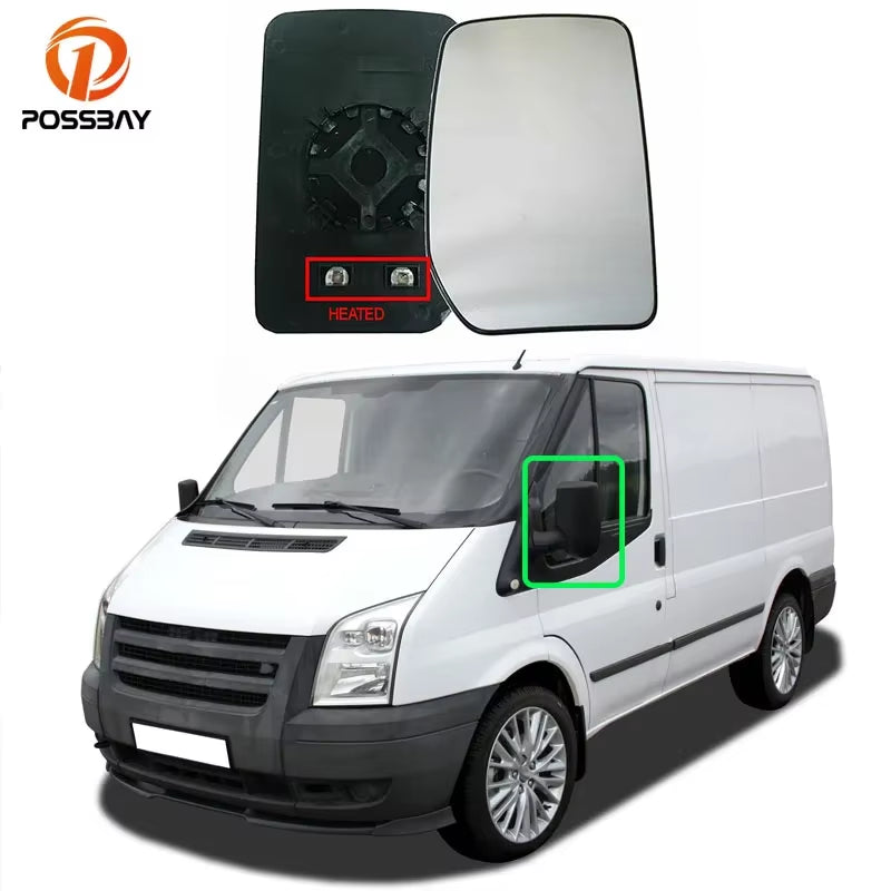 Car Heated Rear View Mirror Glass Door Wing Left/Right Clear Rearview for Ford Transit MK7 MK6 2000-2014 Auto Exterior Parts