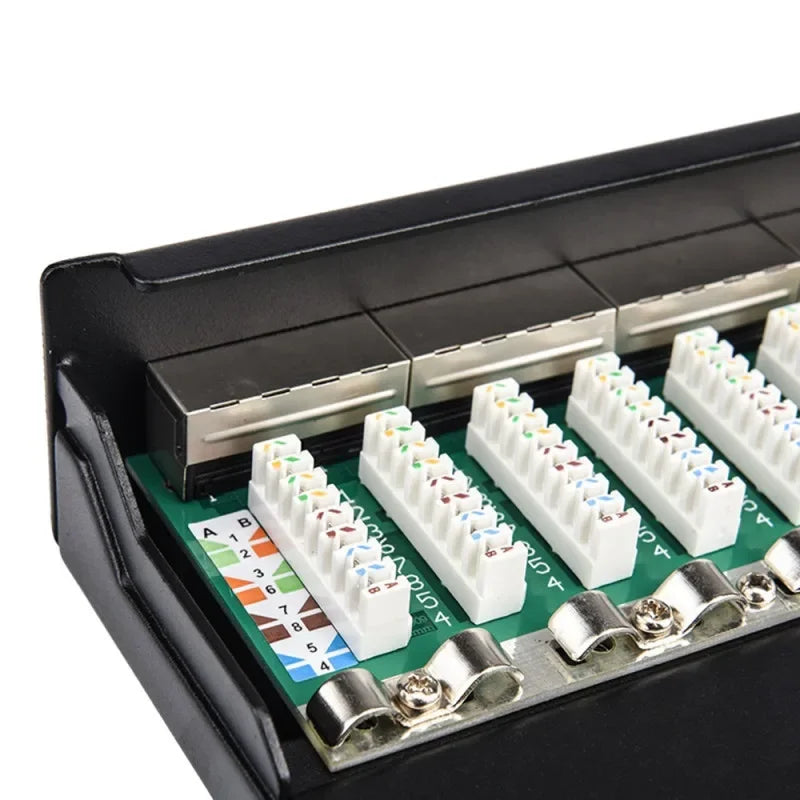 Cat6A 12 Port Patch Panel Full Shielded Wall Mounted for RJ45 Keystone Jack Sockets Desktop Wall Mount Keystone Enclosure Box
