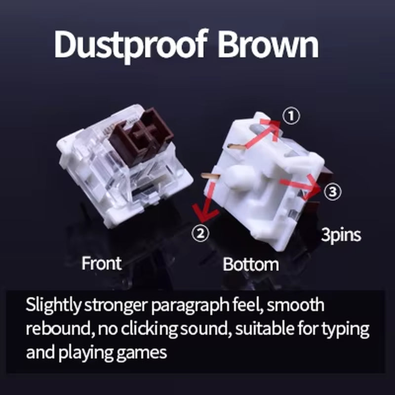 Switch for Keyboard 3Pin Dustproof Linear Tactile Clicky Silent Switches for MX Mechanical Keyboards Gaming Switch DIY