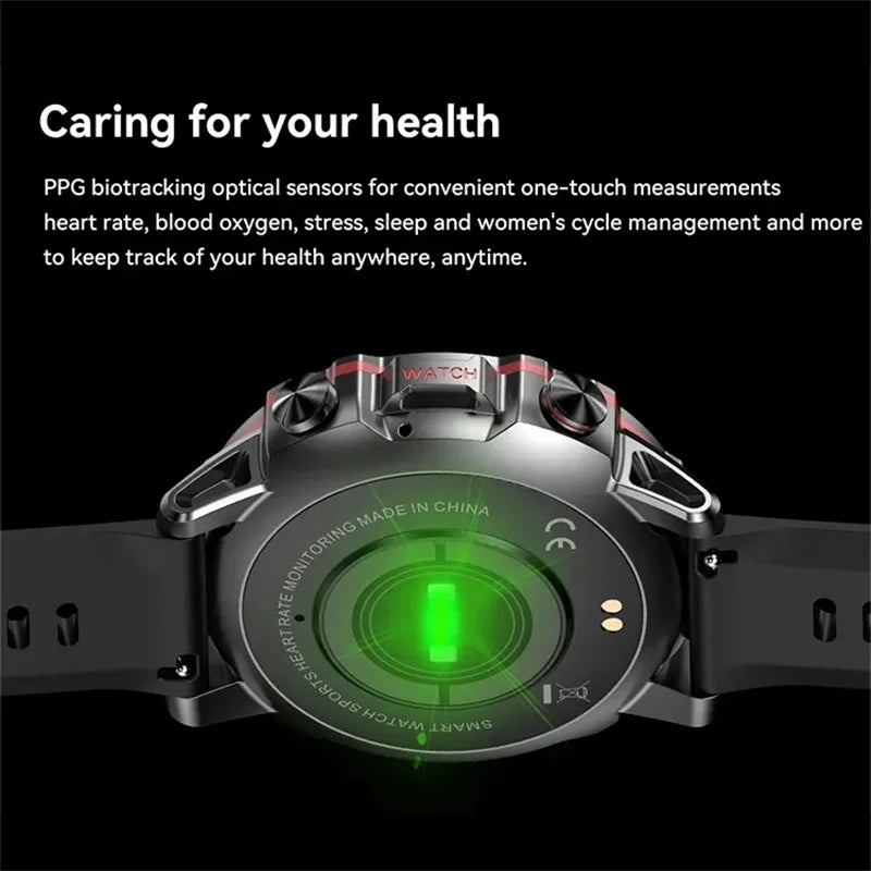 AK56 Smart Watch Men 1.43Inch Large Screen Bluetooth Call Music Player Sport Fitness Tracker Health Monitor Smartwatch