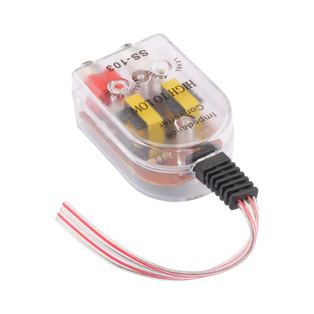 12V Car Audio High to Low RCA Line Subwoofer Audio Impedance Converter Low Audio Filter Audio Output